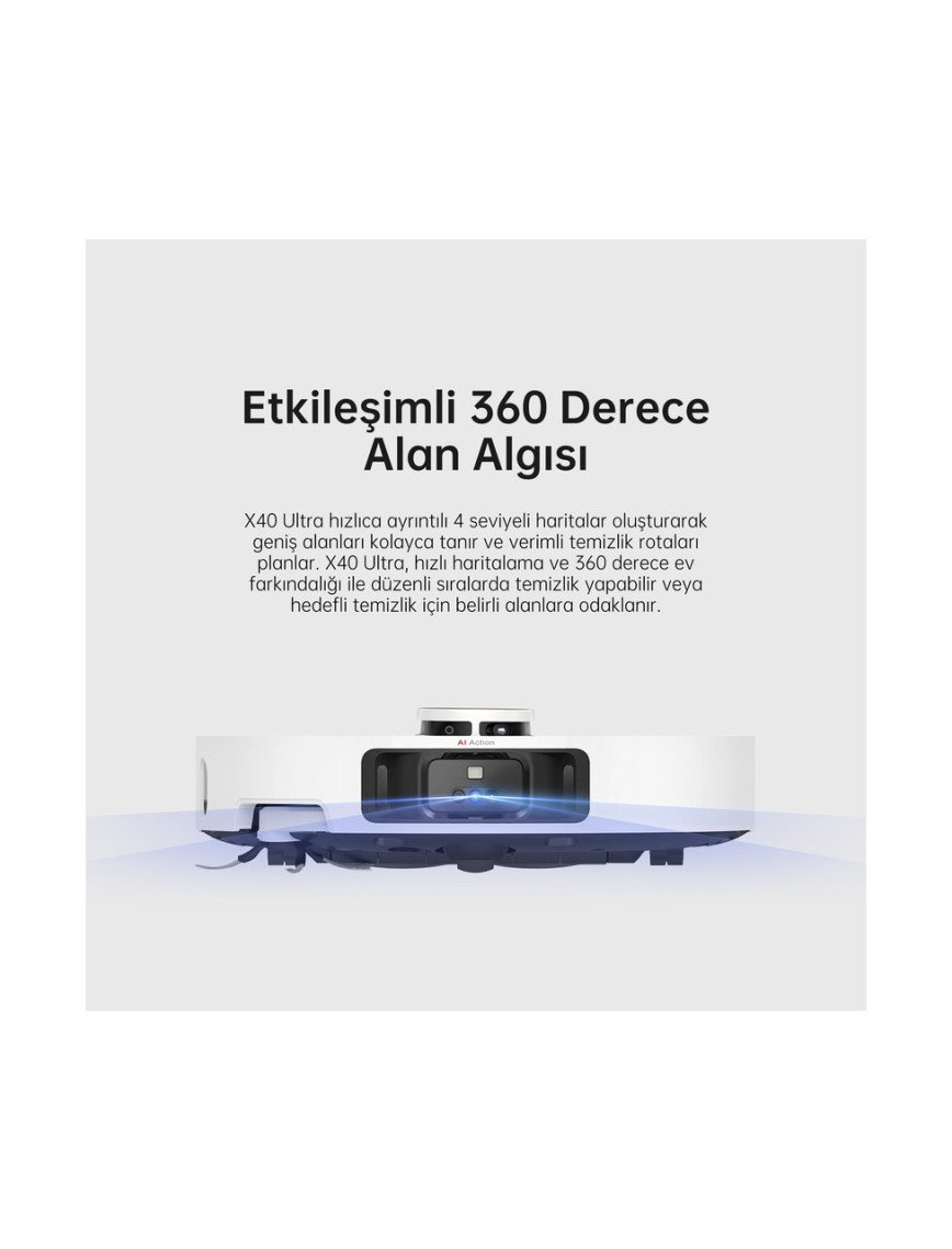 Dreame X40 Ultra Robot Süpürge Beyaz, 12.000PA Emiş Gücü