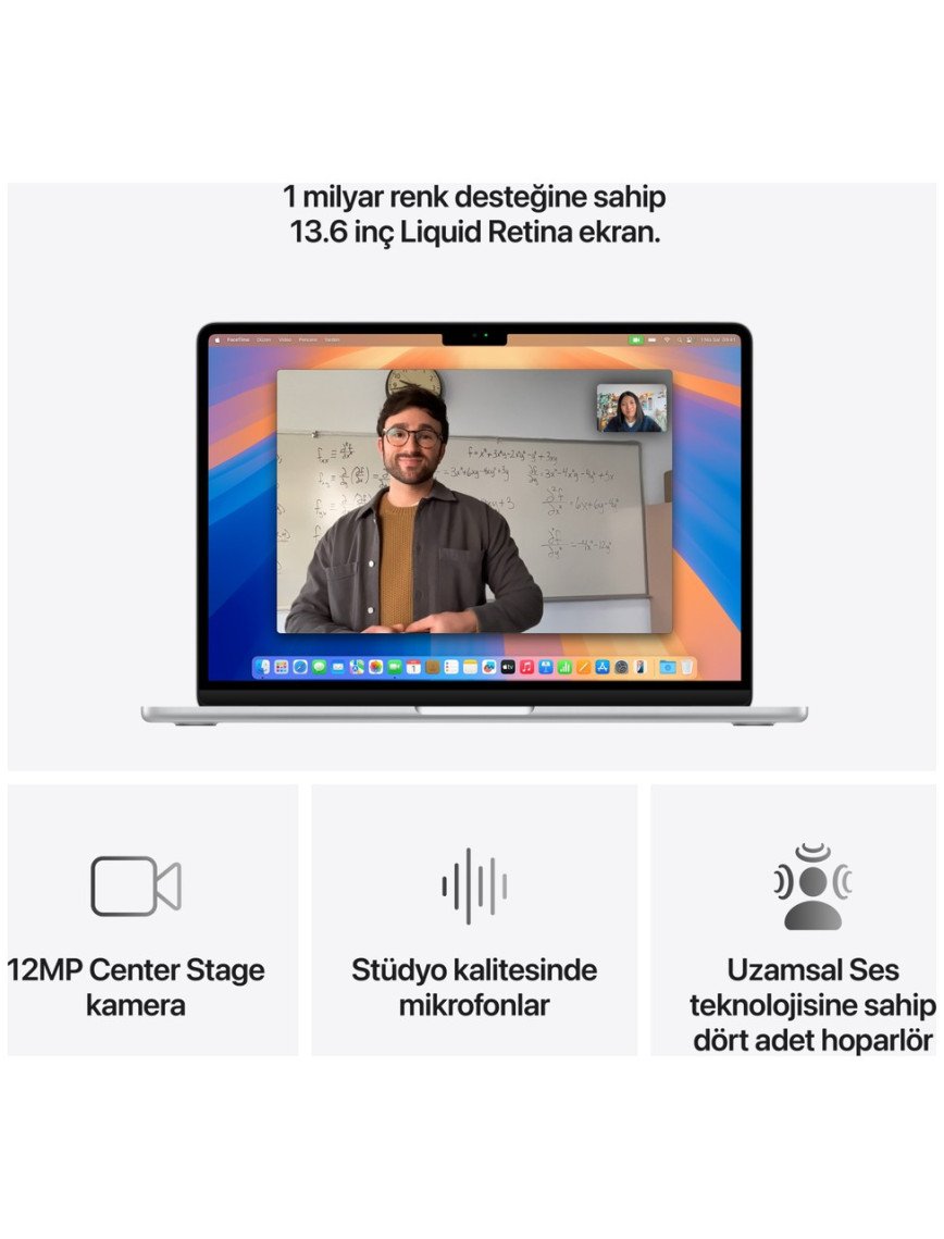 Apple MacBook Air M4 24GB 512GB SSD macOS 13" Taşınabilir Bilgisayar Gümüş MC654TU/A